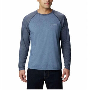 Columbia Men's Long Sleeve Raglan Tee Blue
